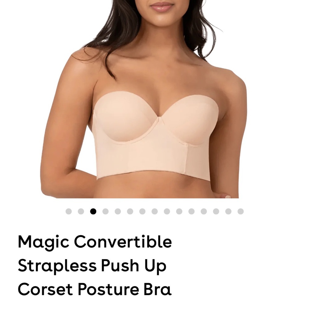 Convertible Strapless Push Up Bra - Cream NWT 36 A